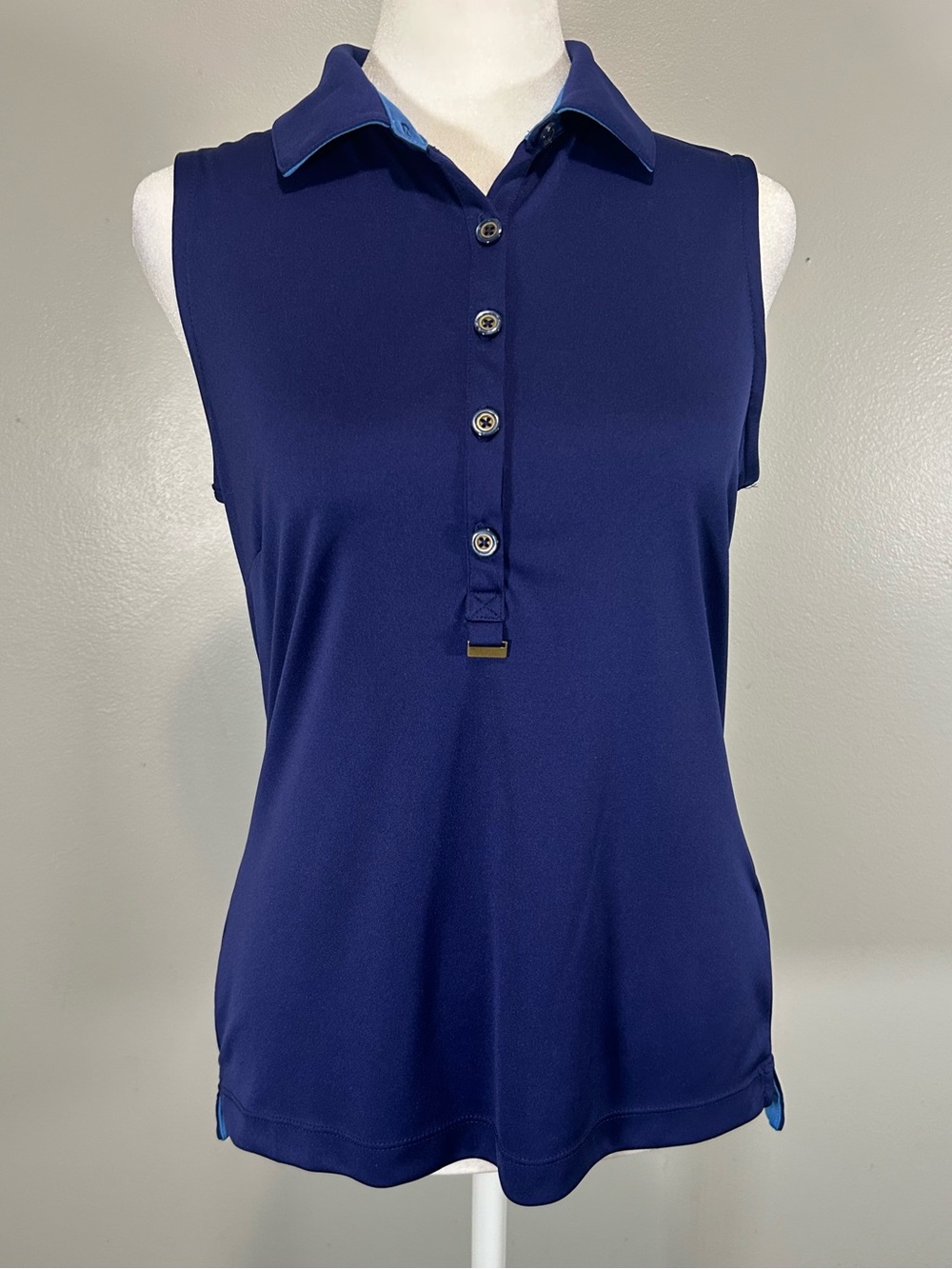 Women’s Sleeveless Golf Polo Tank Top Navy Blue